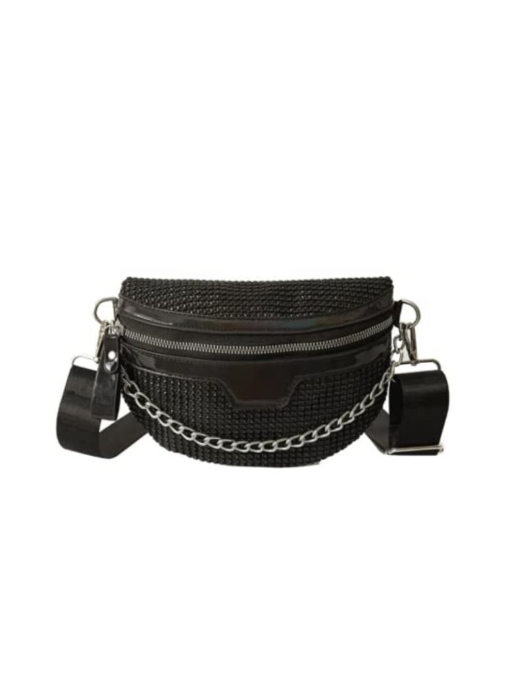 Sequin Faux Leather Waist Pack Fanny Pack Crossbody Belt Bag